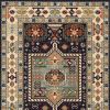8' X 11' Blue And Ivory Medallion Area Rug