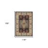 10' X 13' Blue And Ivory Medallion Area Rug