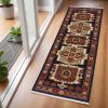 6' Blue And Beige Wool Handmade Runner Rug