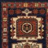 6' Blue And Beige Wool Handmade Runner Rug