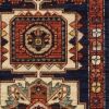 6' Blue And Red Wool Handmade Runner Rug