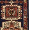 12' Blue And Red Wool Handmade Runner Rug