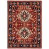 7' X 10' Red And Blue Oriental Area Rug