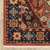 7' X 10' Red And Blue Oriental Area Rug