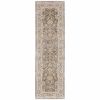 8' Beige Grey Machine Woven Oriental Indoor Runner Rug