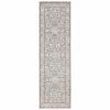 8' Blue Ivory Machine Woven Floral Oriental Indoor Runner