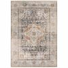 7' X 10' Gray And Blue Medallion Distressed Area Rug