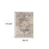 7' X 10' Gray And Blue Medallion Distressed Area Rug