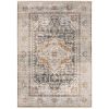 8' X 11' Gray And Blue Medallion Distressed Area Rug