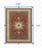 2' X 3' Red And Ivory Area Rug