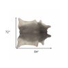 6' X 7' Gray Cowhide Handmade Area Rug