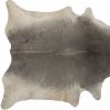 6' X 7' Gray Cowhide Handmade Area Rug