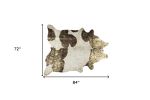 6' X 7' Gold And White Cowhide Area Rug