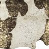 6' X 7' Gold And White Cowhide Area Rug