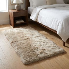 3' X 5' Taupe Genuine Sheepskin Area Rug