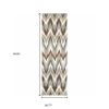 2' X 8' Gray And Taupe Ikat Pattern Runner Rug