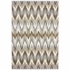 7' X 10' Gray And Taupe Ikat Pattern Area Rug
