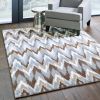 8' X 11' Gray And Taupe Ikat Pattern Area Rug
