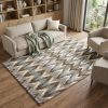 8' X 11' Gray And Taupe Ikat Pattern Area Rug