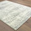 7' X 10' Ivory And Gray Abstract Strokes Area Rug