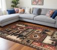 8' X 10' Gold and Ivory Power Loom Area Rug
