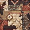 7' X 9' Rustic Brown Animal Lodge Area Rug