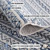 15' Navy Blue Abstract Runner Rug