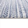 2' X 8' Navy Blue Decorative Stripes Area Rug