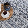 2' X 8' Navy Blue Decorative Stripes Area Rug