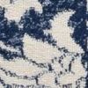 4' X 6' Navy Blue Distressed Floral Area Rug