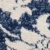 8' X 11' Navy Blue Distressed Floral Area Rug
