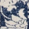 8' X 11' Navy Blue Distressed Floral Area Rug