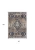 4' X 6' Beige And Blue Boho Chic Area Rug