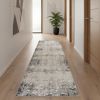 20' Blue And Beige Floral Runner Rug