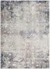 5' X 8' Navy And Beige Distressed Vines Area Rug