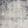 8' X 11' Navy And Beige Distressed Vines Area Rug
