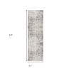 20' Blue And Ivory Abstract Runner Rug