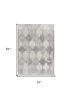 2' X 3' Gray Distressed Trellis Pattern Scatter Rug