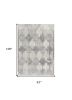 8' X 11' Gray Distressed Trellis Pattern Area Rug