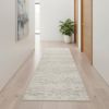13' Ivory And Gray Ikat Runner Rug