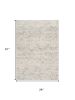2' X 5' Ivory and Gray Ikat Power Loom Distressed Area Rug