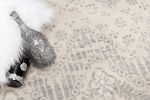 5' X 8' Ivory Distressed Ikat Pattern Area Rug
