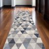 2' X 13' Navy Blue Geometric Diamond Runner Rug