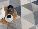 2' X 20' Navy Blue Geometric Diamond Runner Rug