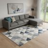7' X 10' Navy Blue Geometric Diamond Area Rug