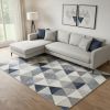 8' X 11' Navy Blue Geometric Diamond Area Rug