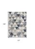 8' X 11' Navy Blue Geometric Diamond Area Rug