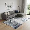 7' X 10' Navy Blue Cobblestone Pattern Area Rug