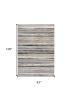 8' X 11' Blue And Beige Distressed Stripes Area Rug