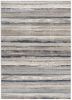 8' X 11' Blue And Beige Distressed Stripes Area Rug